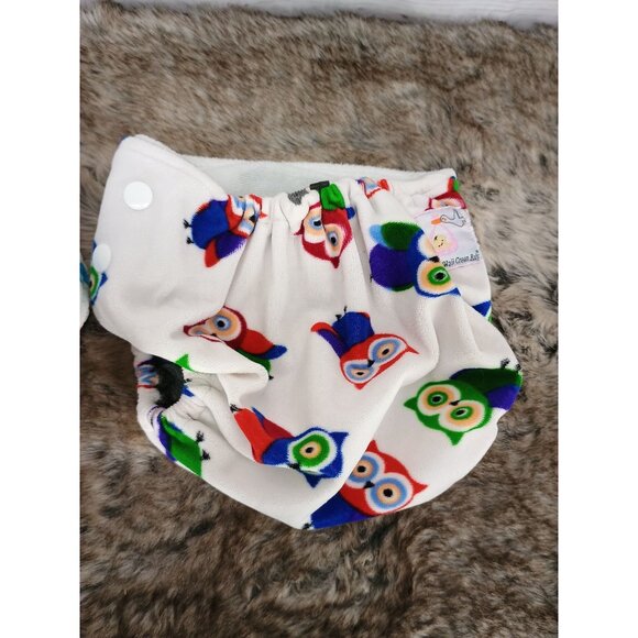 Kawaii Green‎ Baby Reusable Cloth Diaper Covers With Bicycle & Owl Prints - Picture 6 of 8